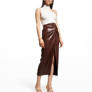 NWT Nanushka Leane front twist vegan leather skirt
